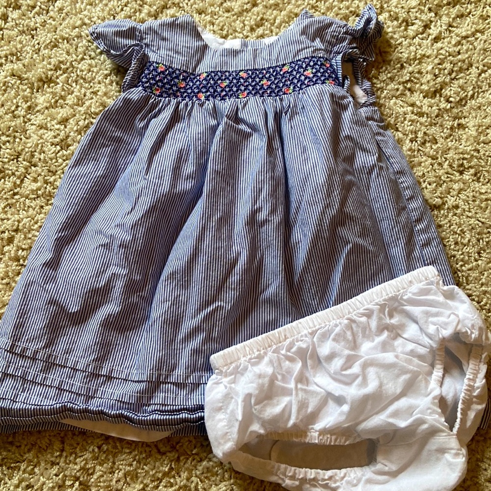 Janie and Jack striped embroidered set
